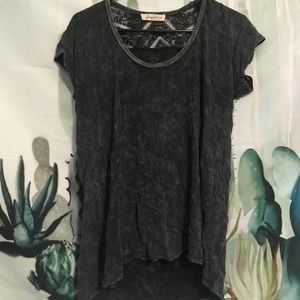 Black lace T-shirt